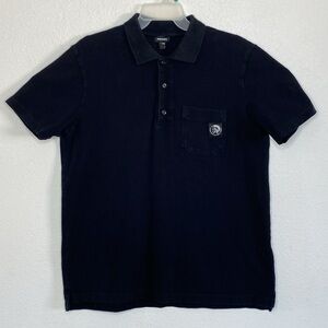 DIESEL Men’s Black Polo with Pocket Size M